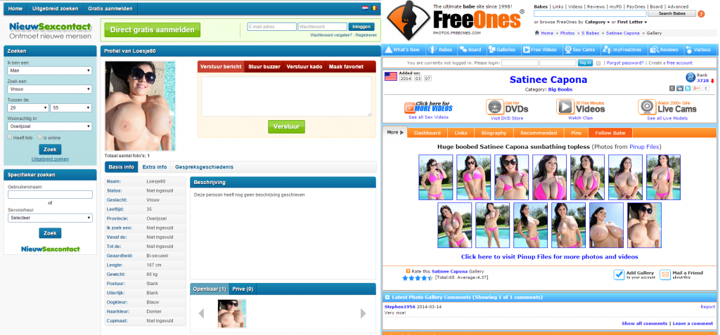 Nieuwsexcontact.nl: Loesje80 is in werkelijkheid Satinee Capona