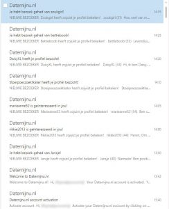 Datemijnu.nl - Ontvangen e-mails