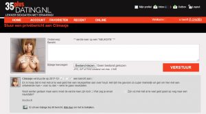 Het bericht van Climaxje op 35plusdating.nl