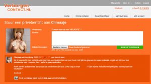 Het bericht van Climaxje op Verborgencontact.nl